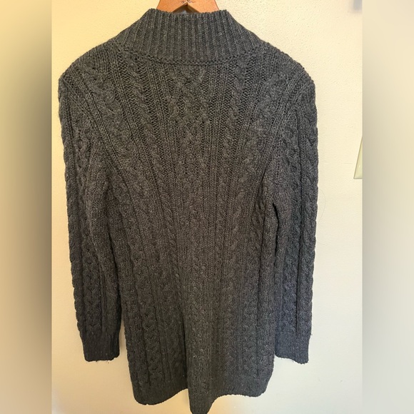 L.L. Bean 1912 Heritage Irish Fisherman Gray Cable Knit Cardigan 100% Wool - S - Picture 5 of 5